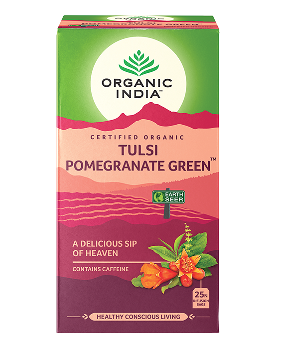 Tulsi Pomegranate Green ORGANIC INDIA Herbal Tulsi Teas