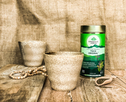 Organic India Tulsi Original Loose Leaf, Tulsi tea, organic tea, tulsi, herbal tea, herbal infusions, sleep tea, turmeric tea, ashwagandha, holy basil, holy basil tea, green tea, lemon ginger tea, tea for sleep, moringa, ORGANIC INDIA, ORGANIC INDIA Australia, herbal supplements