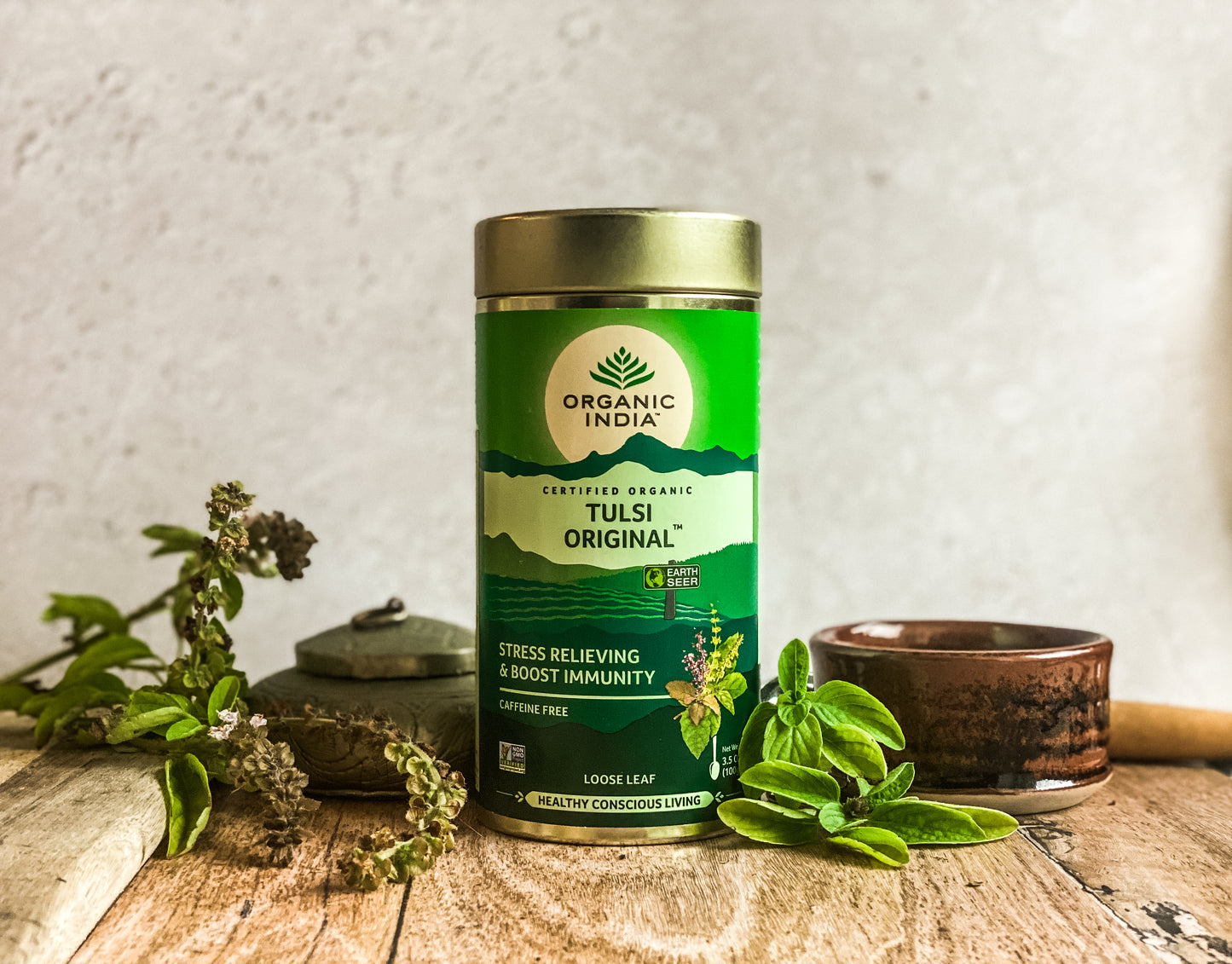 Organic India Tulsi Original Loose Leaf, Tulsi tea, organic tea, tulsi, herbal tea, herbal infusions, sleep tea, turmeric tea, ashwagandha, holy basil, holy basil tea, green tea, lemon ginger tea, tea for sleep, moringa, ORGANIC INDIA, ORGANIC INDIA Australia, herbal supplements