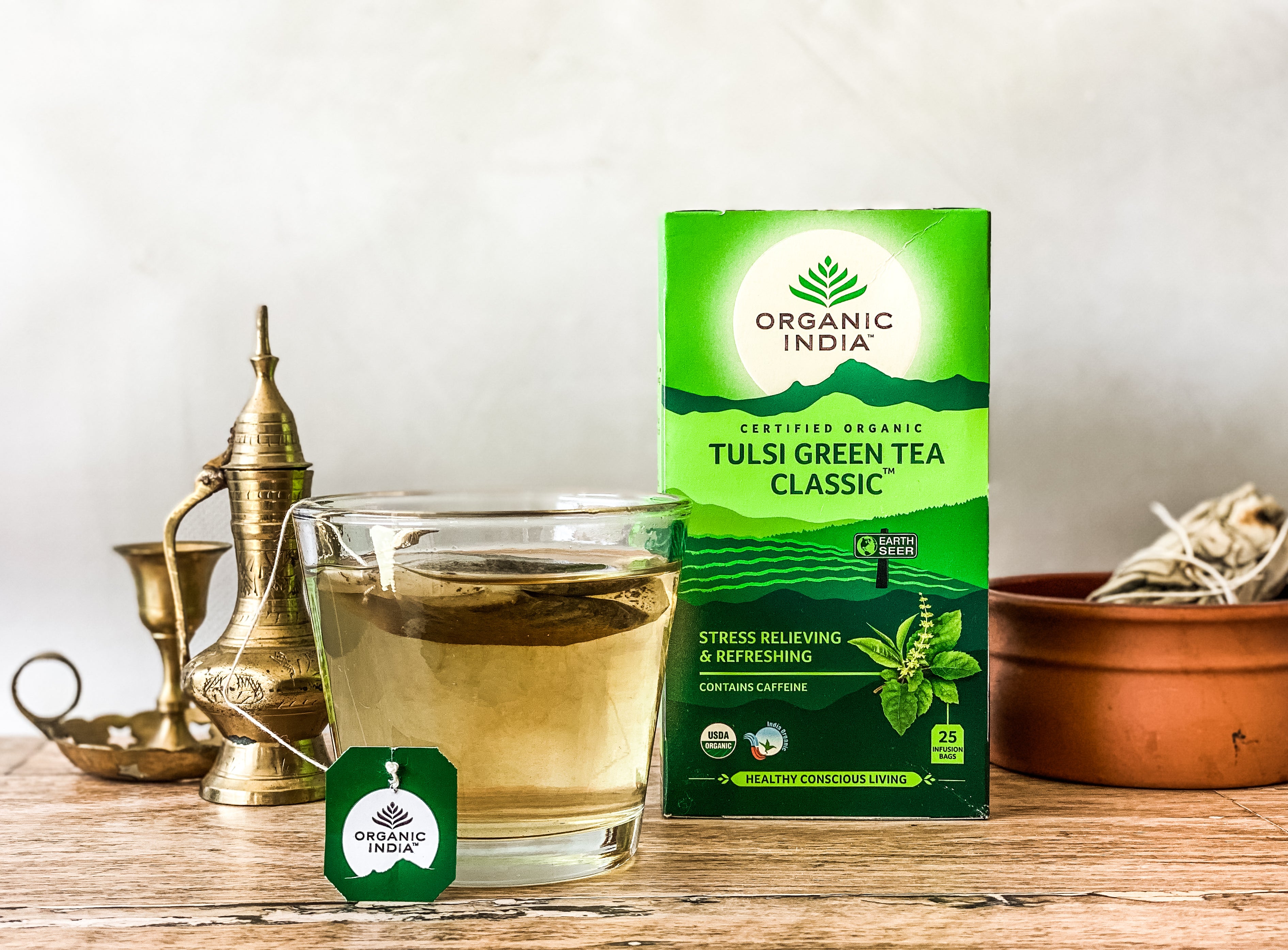 Tulsi Green Tea Classic ORGANIC INDIA Herbal Tulsi Tea Organic